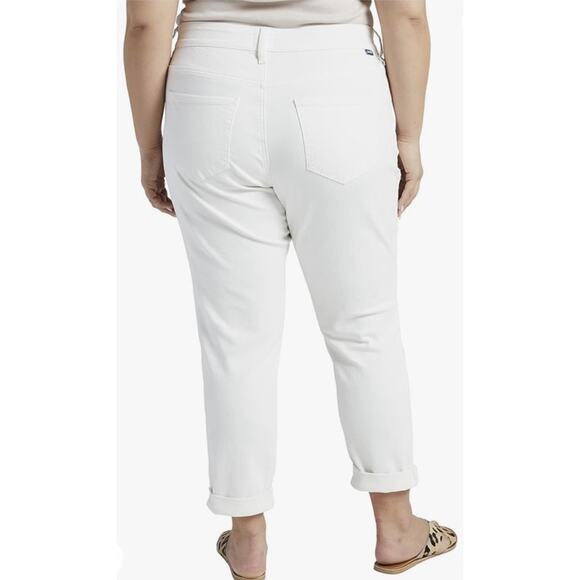 JAG Carter Jeans Size 16W NWT Midrise Girlfriend White Plus Curvy Cotton Stretch - Picture 2 of 16